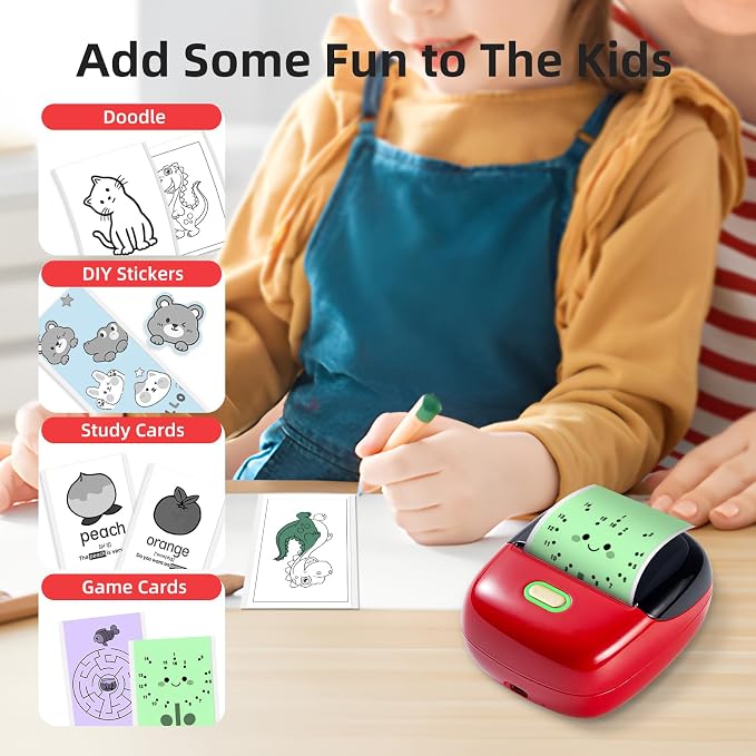 ORGSTA Sticker Printer, 300 DPI Ultra-Clear Mini Portable Sticker Maker