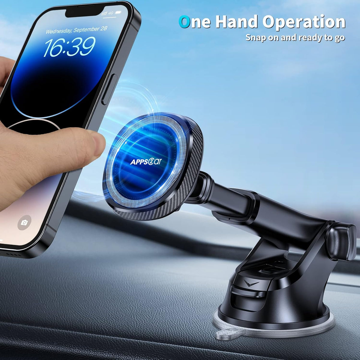 APPS2Car for Magsafe Car Phone Mount, Dashboard & Windshield Suction Cup