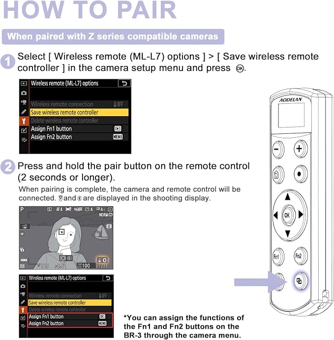 Remote Control for Nikon Camera, USB-C Rechargeable Wireless Shutter Release