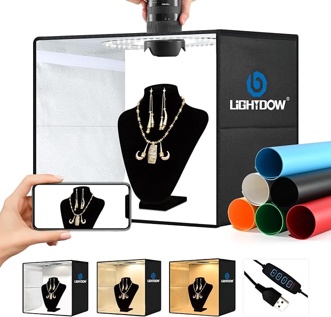 Lightdow 16"x12"x12" Photo Studio Light Box Photography