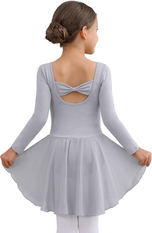 MdnMd Toddler Girls Ballet Leotard Dress - Puff Sleeve Ballerina Outfit | Comfortable & Stylish