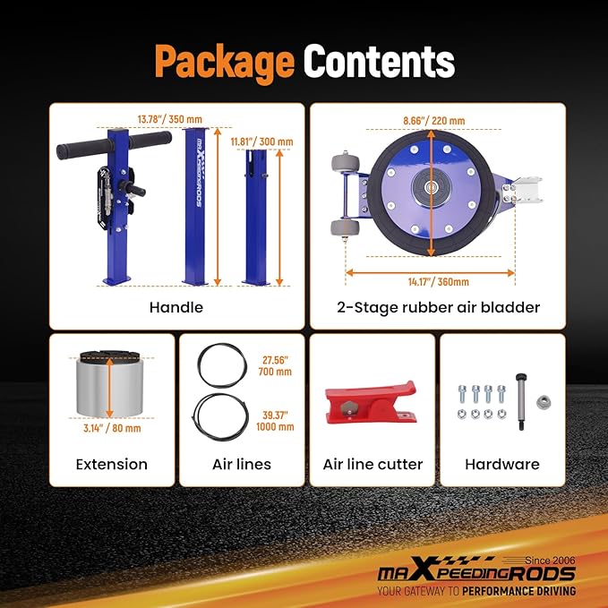 maXpeedingrods 3 Ton (6600 lbs) Air Jack Low Profile Pneumatic Jack, Lifting Range 4.72" to 14.17", with 3.15" Extension Adjustable Handle, Low Enough for Sports Cars Sedan Coupe Wagon