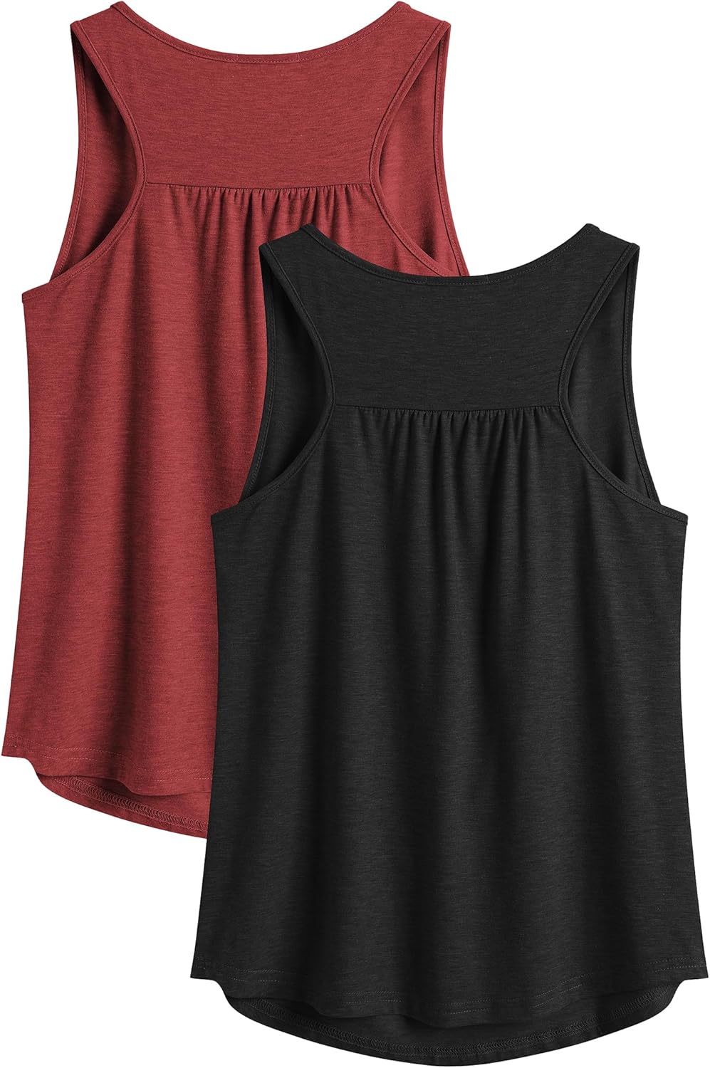 PINSPARK Workout Tops for Women - Lightweight Racerback Tank Tops | 2-Pack Sleeveless Athletic Shirts, S-3XL