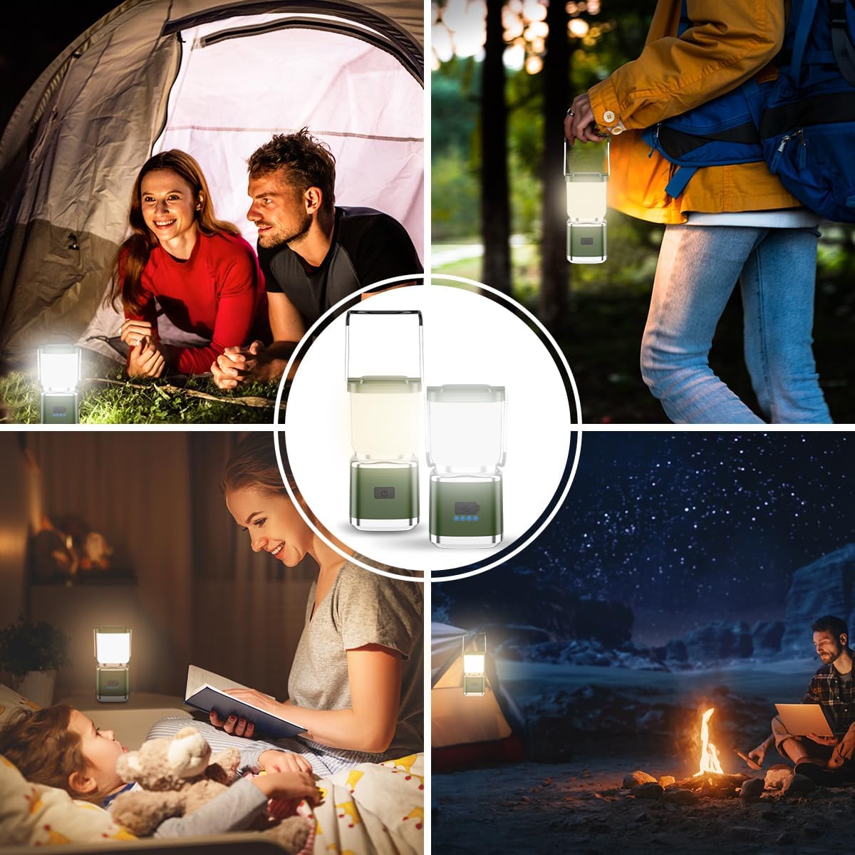 Skiennix LED Camping Lantern - High Lumens Rechargeable Light with 4 Modes | Waterproof Mini Flashlight for Emergencies & Hiking
