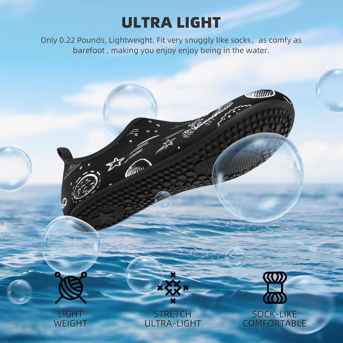 Skiennix Water Shoes - Quick-Dry Aqua Socks for Men & Women | Ideal for Beach, Pool, & Yoga