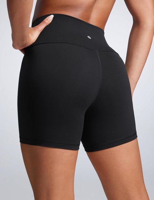 CRZ YOGA Biker Shorts - High Waisted 4'' Athletic Shorts for Gym, Yoga & Running | Tummy Control