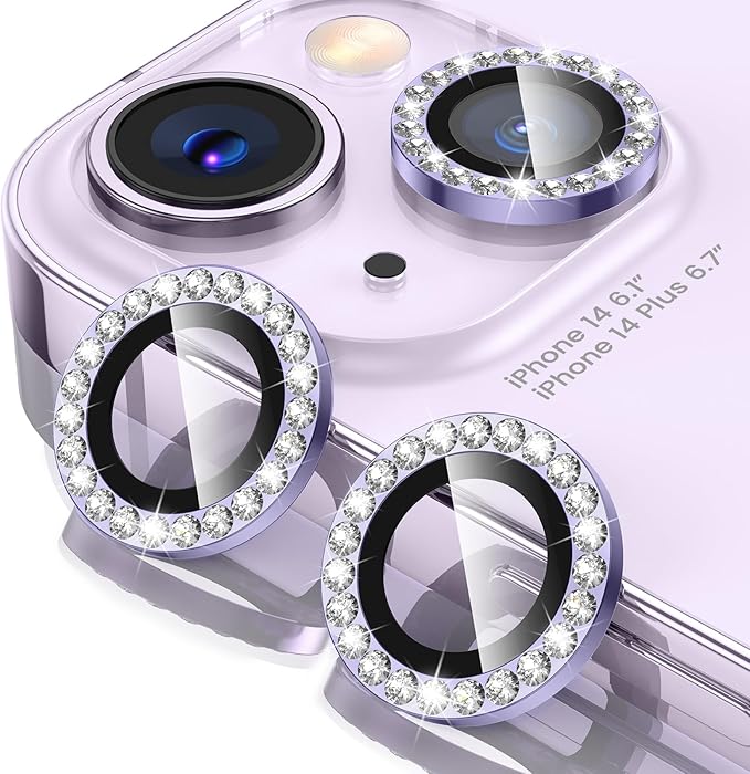 Tensea for iPhone 14 / iPhone 14 Plus Camera Lens Protector, 9H Tempered Glass