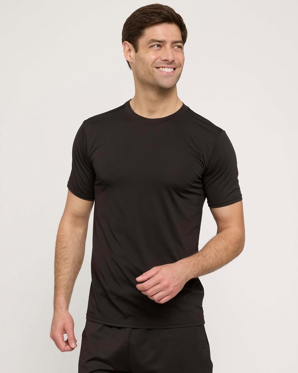 Real Essentials Men's Dry-Fit Short Sleeve Crew Neck T-Shirts - 5 Pack for Gym & Fitness Activities