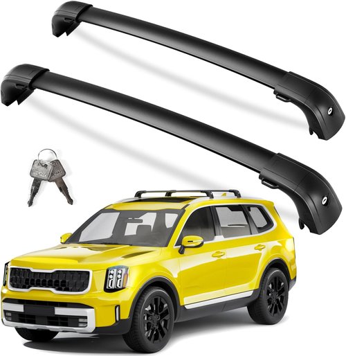KINGGERI Roof Rack Cross Bars - 300lbs Capacity, Lockable Aluminum for Kia Telluride 2019-2026 | EX, S, SX, SX-Prestige