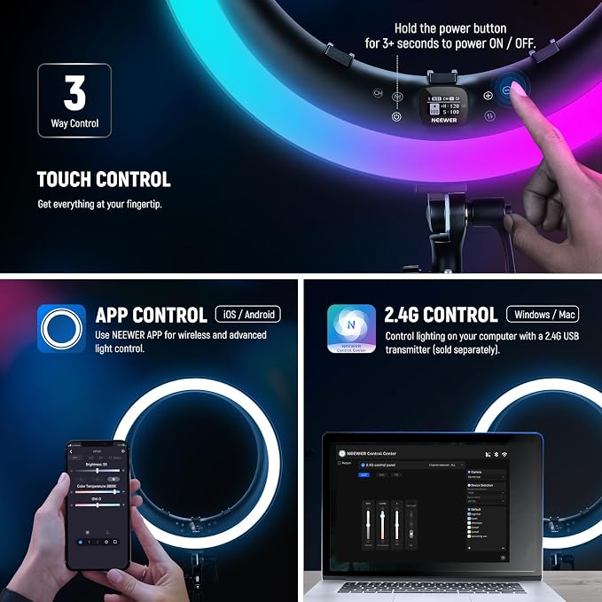 NEEWER 19" RGB LED Ring Light