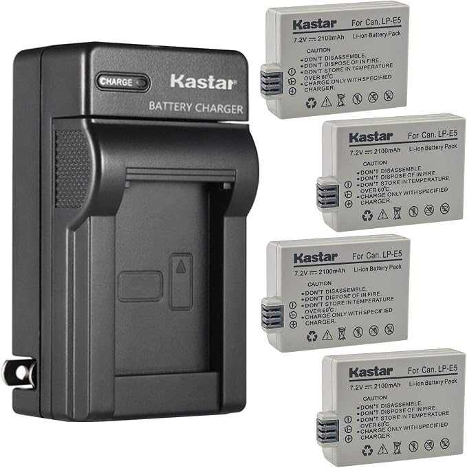 Kastar 4-Pack Battery & AC Wall Charger Replacement