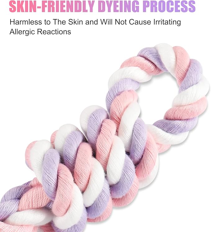 Dog Leash 6 FT Handmade Braided Cotton Rope Leashes for Small Medium and Large Dogs, New Golden Heavy Duty Metal Clasp, Unicorn Purple