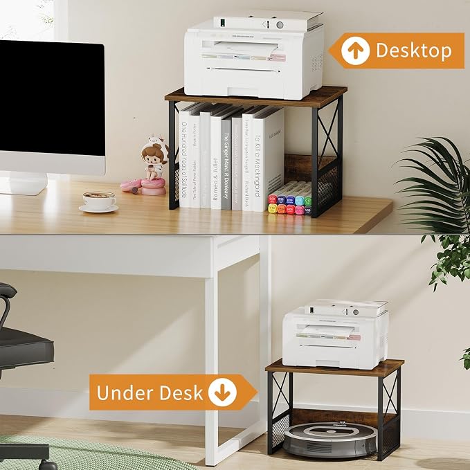 Printer Stand for Desk, Desktop Printer Stand Shelf Organzier for Home Office