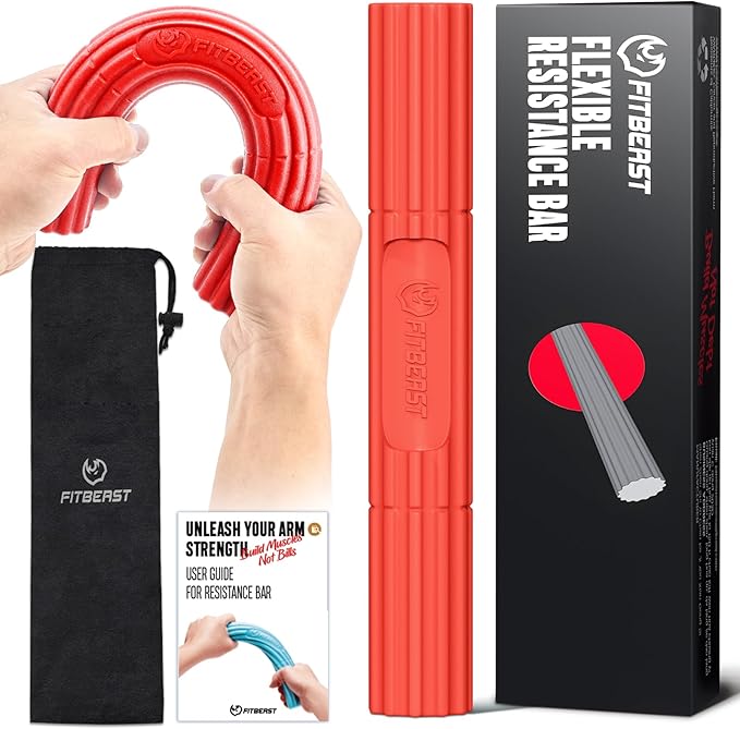 FitBeast Flex Therapy Bar, Tennis Elbow Therapy Bar - Ideal for Relieve Tendonitis Pain & Improve Grip Strength, Fitness Resistance Bar for Golfers Elbow & Tendinitis, Twist Bar for Physical Therapy
