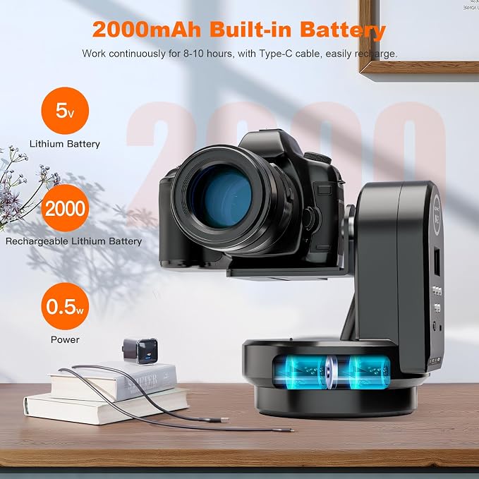 Soonpho M2 Motorized Rotating Panoramic Tripod Head, Remote Control Pan Tilt