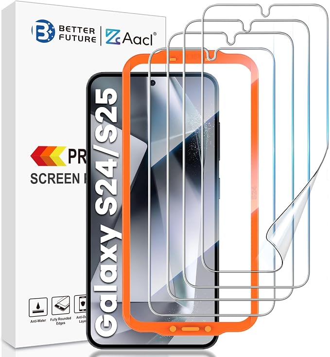 AACL 4-Pack for Samsung Galaxy S25/S24 Screen Protector 5G, Film for S24 and