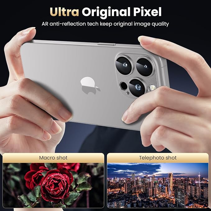 WSKEN for iPhone 16 Pro/iPhone 16 Pro Max Camera Lens Protector, Metal Aluminum