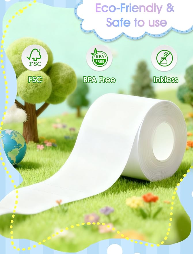 12 Rolls Kids Camera Paper Roll Refill, QIIYNTE Thermal Paper
