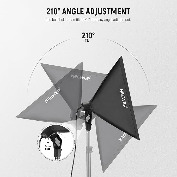 NEEWER 350W Equivalent Softbox Lighting Kit, 5700K LED Light Bulb, 24x24 inches