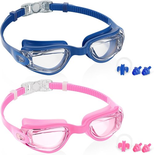 Aegend Swim Goggles - Anti-Fog, Anti-UV Comfort Fit for Kids Ages 3-14 | Perfect for Swimming