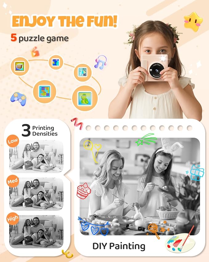 TIATUA Kids Instant Print Camera, Christmas Birthday Gifts