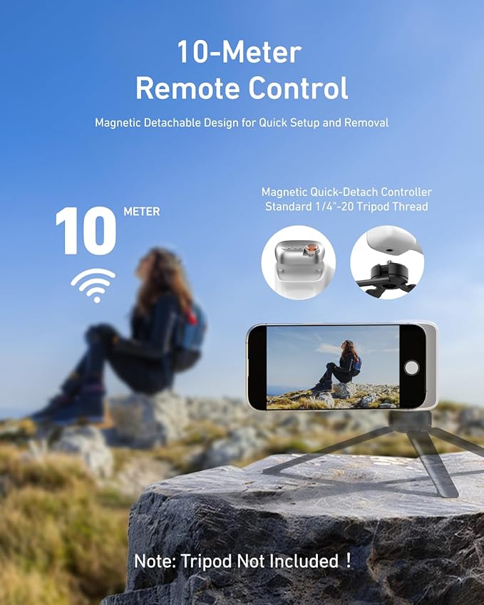 TELESIN Fun Shot Magnetic Phone Camera Grip + C03 Magnetic Selfie Light Bundle