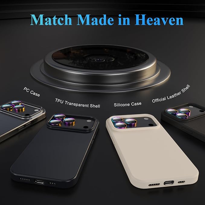 YWXTW Camera Lens Protector for iPhone 17 Pro/iPhone 17 Pro Max, Tempered Glass