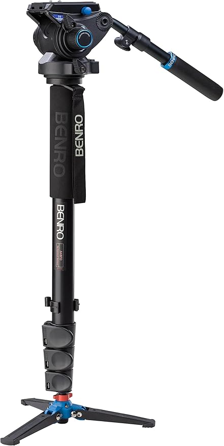 Benro Aluminum Series 4 Monopod w/ 3-Leg Locking Base and S6 Video Head