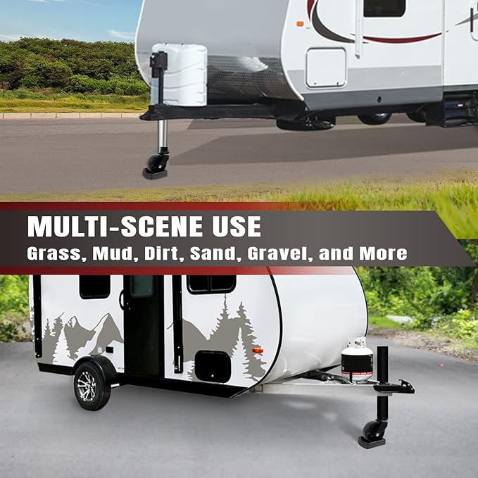 HOXWELL Rubber Wheel Dock for Trailer Tongue Jack, Suit for 8"-10" Castor, Heavy Duty Wheel Dock for Cargo Camper RV Boat Roller Stopper, Caster Chock Easy to Store and Transport, Black(1 Pack)
