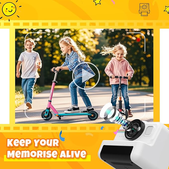 HiMont Kids Instant Print Camera, 1080P HD Kids Camera Instant Print