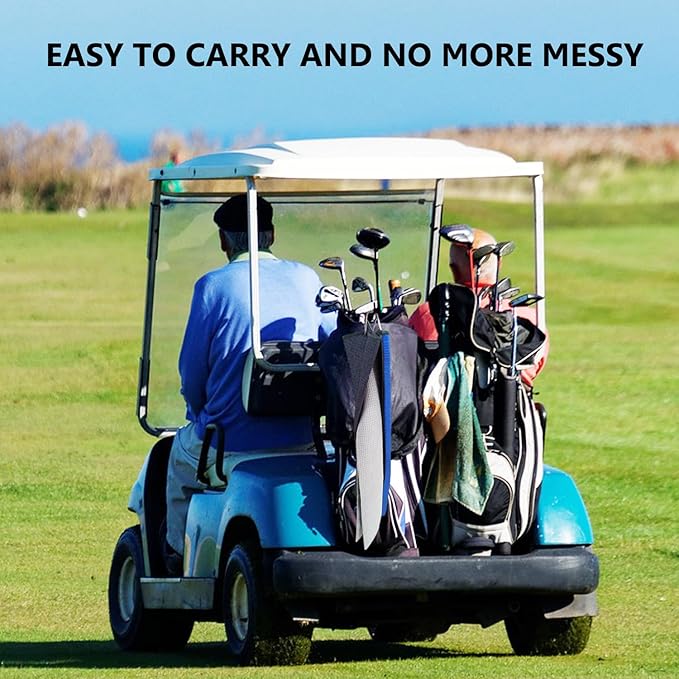 3 Pack Large Golf Towels, 16" x 24" Tri-Fold Portable Microfiber Fabric Waffle Pattern Golf Towel for Golf Bag with Carabiner Clip to Quickly Remove Sand, Mud, Dirt and Sweat