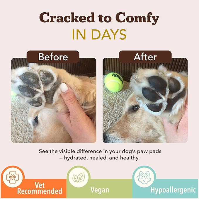 Natural Dog Company PawTection Balm for Dogs, Dog Paw Protector, Moisturizing Dog Paw Balm for Dry, Cracked Pad, Protects Paw from Extreme Weather, Paw Lotion for Allergies & Itching (4 oz Tin)