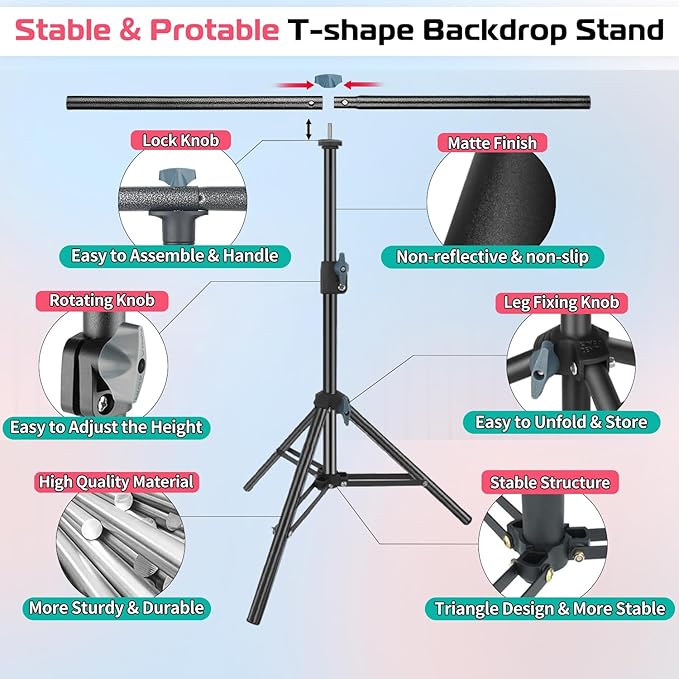 Product Photography Photo Backdrops Stand Kit, Photo Background, 26.8x50in