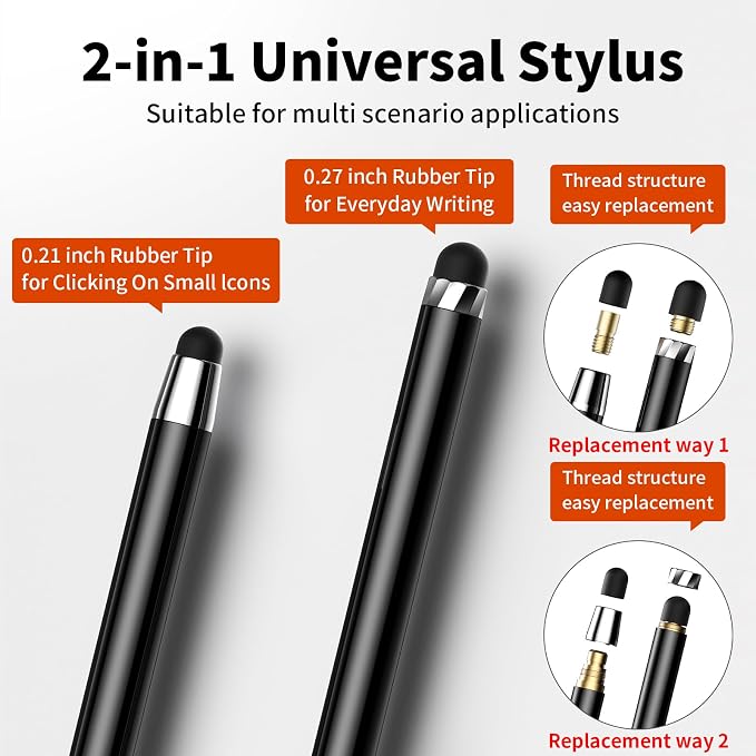 10 PCS Stylus, Stylus Pen for Touchscreen, Stylus 2-in-1 High Sensitivity &