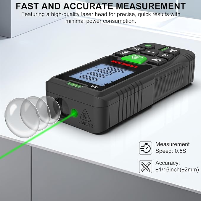 Laser Measure Device, LASELION 229ft Digital Laser Tape Measure High Accuracy