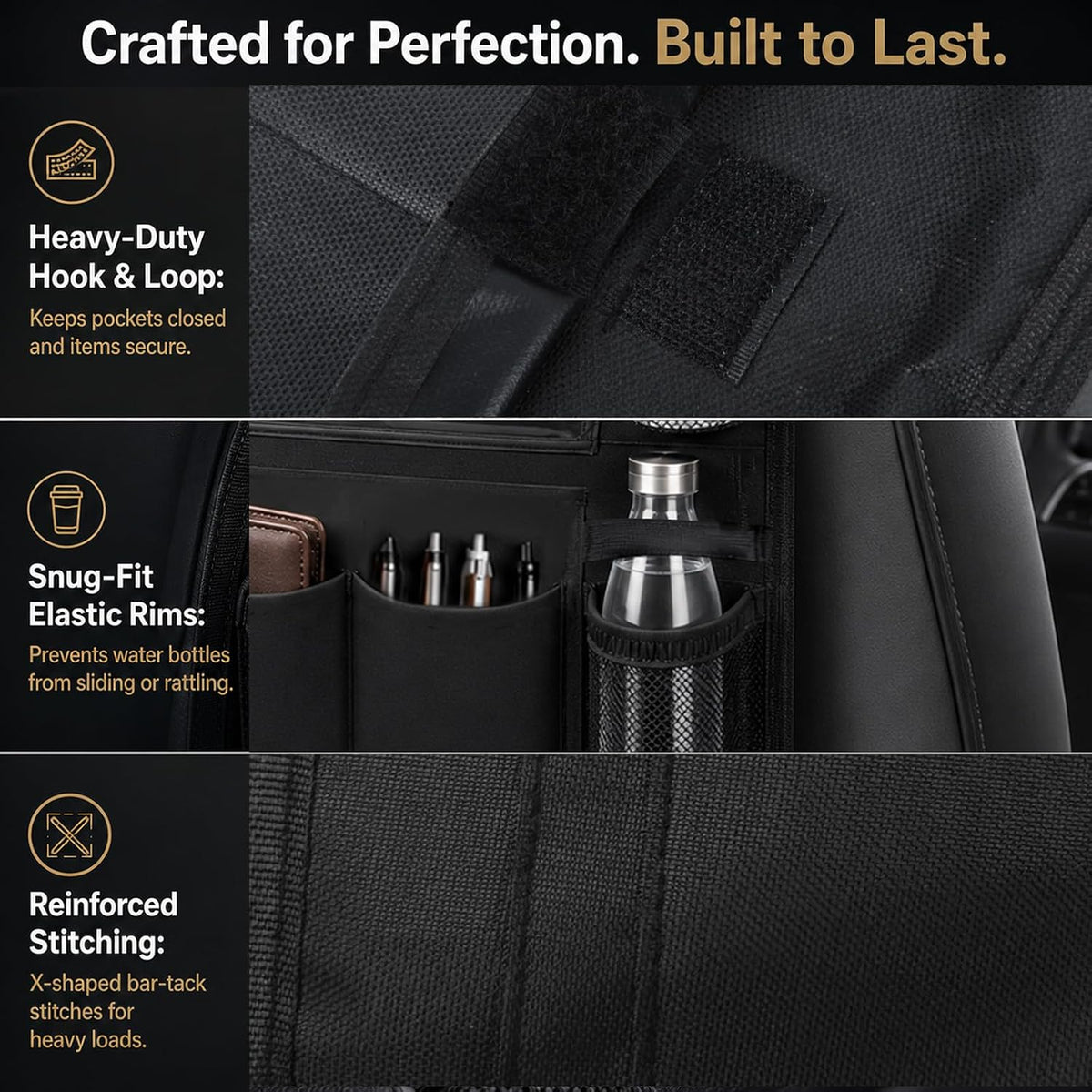 Backseat Car Organizer Universal Seat Back Storage Protector 1 Pack
