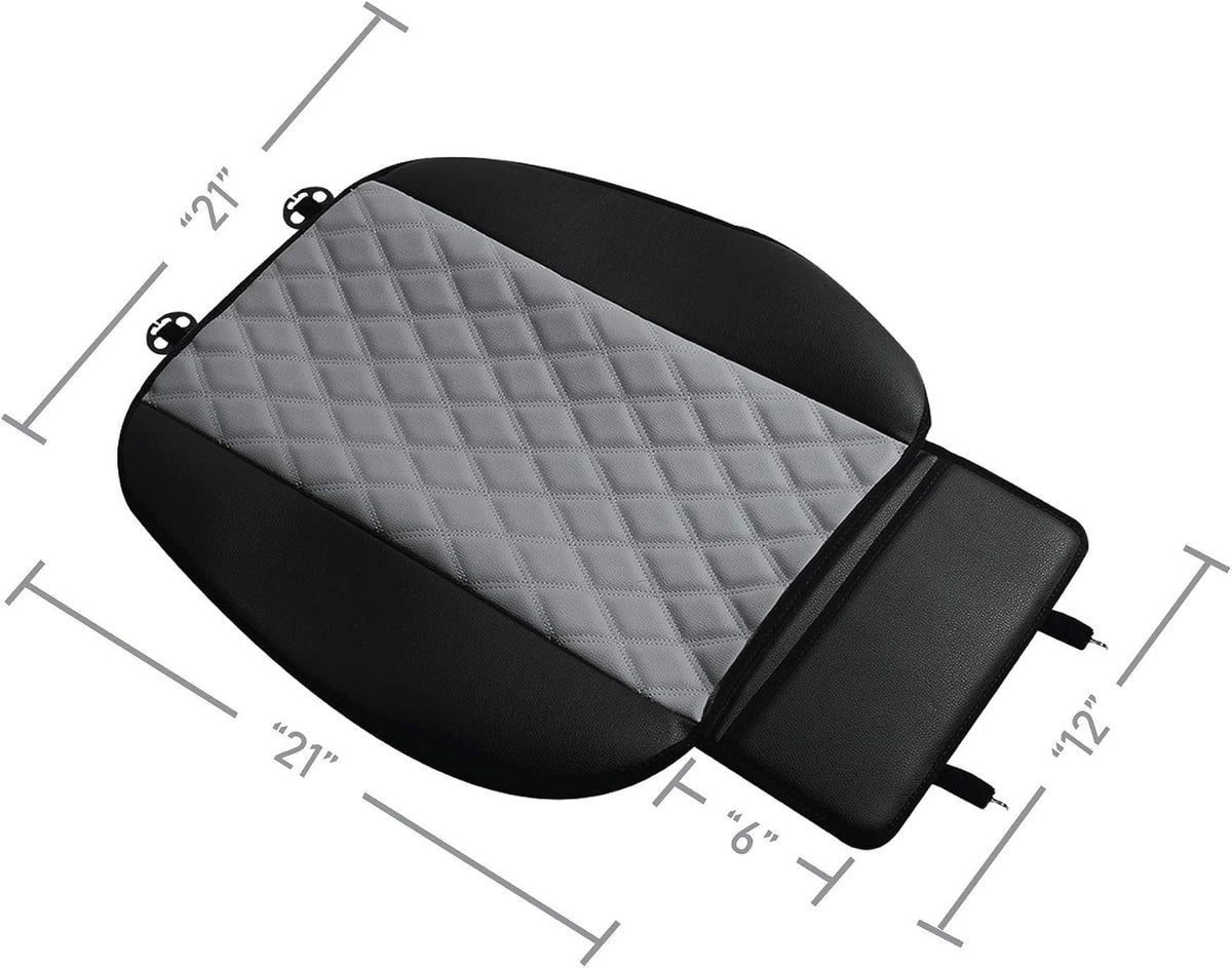 FH Group Car Seat Cover Cushion - 2 Pack Seat Covers for Cars Trucks SUV, Faux Leather Car Seat Cushions, Waterproof Car Seat Cover Cushion, Universal Fit Car Seat protector Front Set Gray