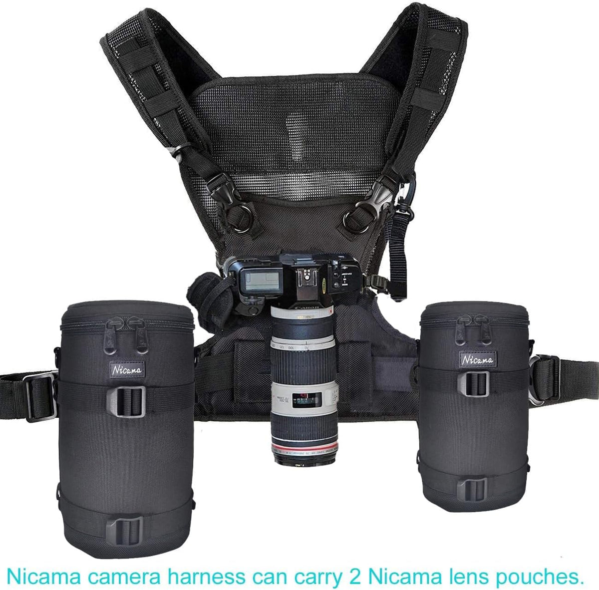 Nicama S-VEST Camera Carrying Chest Harness Vest System with Secure Strap for 1 Camera Canon Nikon Sony Panasonic Olympus Fuji