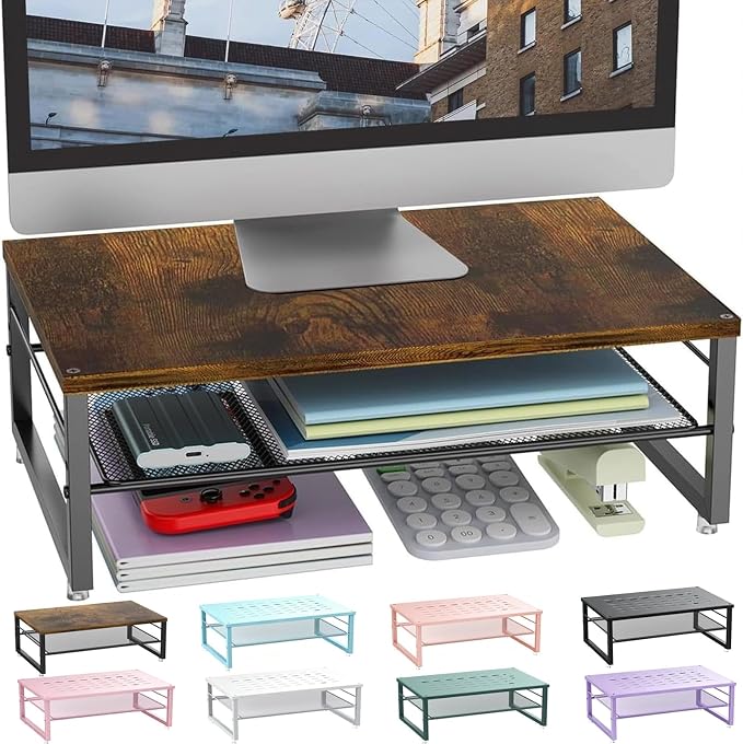 gianotter 2-Tier Metal Monitor Stand Riser, Desk Organizer
