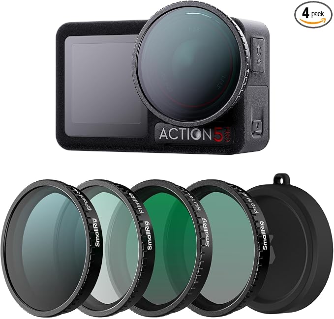 SmallRig Filter Kit for DJI Osmo Action 5 Pro/4, 5-in-1 Lens Filter Set