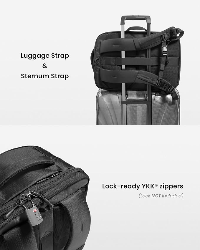 tomtoc Travel Backpack 40L, TSA Friendly Flight Approved Carry-on Luggage Hand