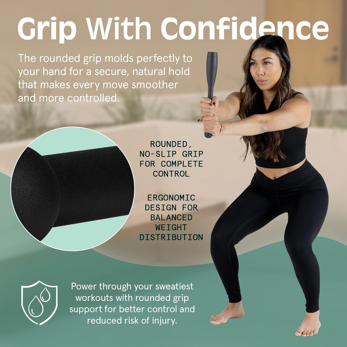 Retrospec Grip Steel Club - Versatile Strength Training Tool for Rehabilitation | 5, 10, 15lb Options