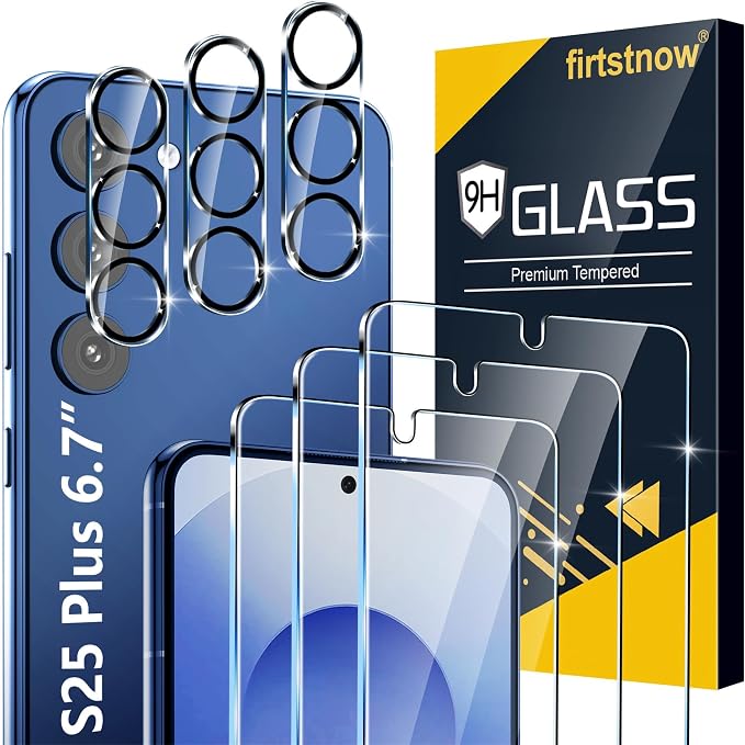 firtstnow 3 Pack for Samsung Galaxy S25 Plus Screen Protector Tempered Glass +
