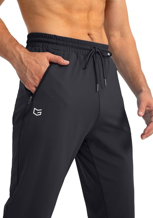 G Gradual Men's Athletic Joggers - Tapered Sweatpants with Zipper Pockets for Workout & Running