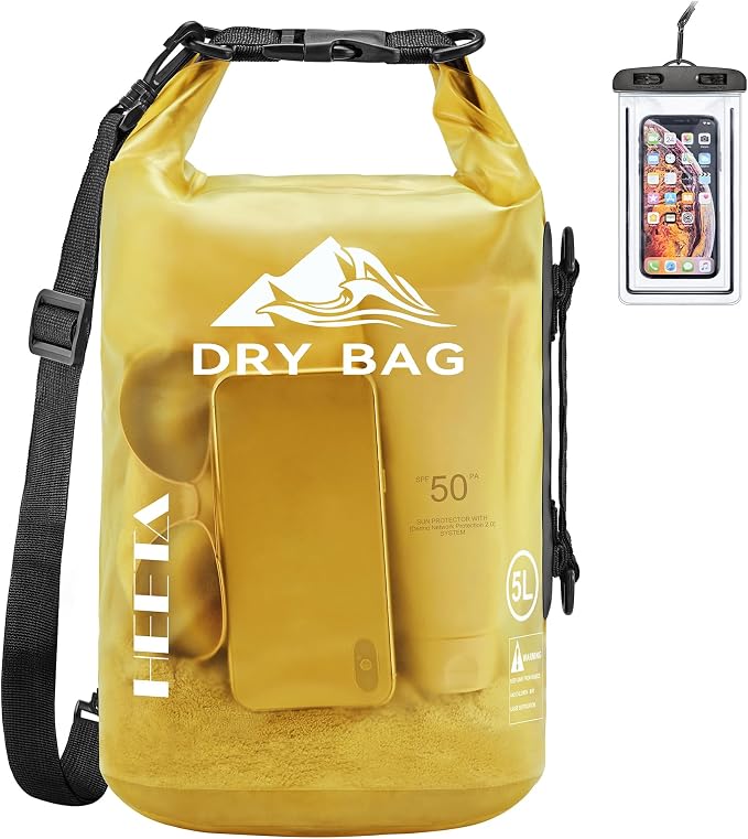 HEETA Dry Bag Waterproof for Women Men, 5L/10L/20L/30L/40L Roll Top Lightweight