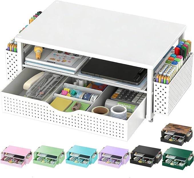 Spacrea Desk Organizer and Accessories, Computer Monitor Stand Riser