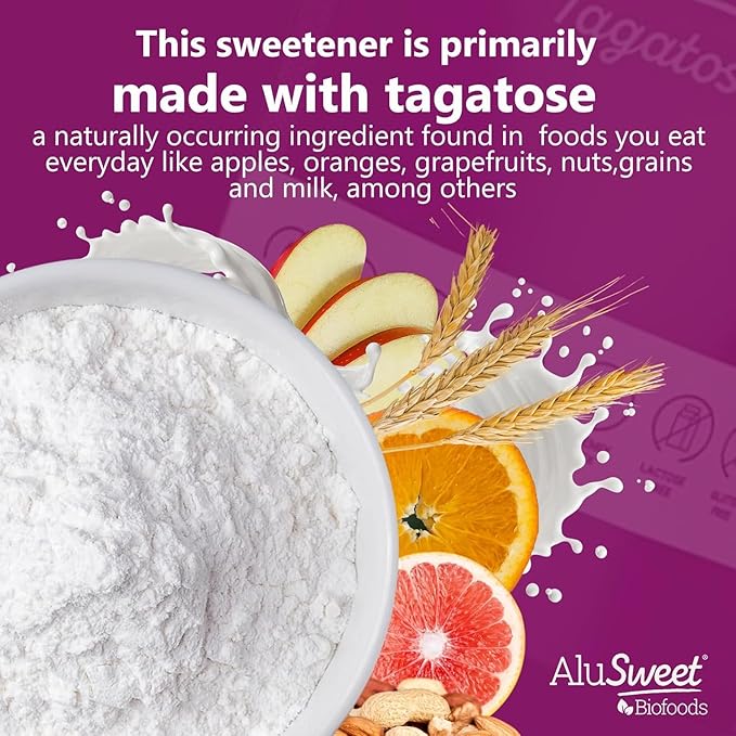 AluSweet Tagatose + Stevia Natural Low-Calorie Sweetener - 36oz 2:1 Replacement - Prebiotic, Keto & Diabetic-Friendly, Gluten & Lactose-Free, Sugar Substitute, Ideal for Baking, No Aftertaste