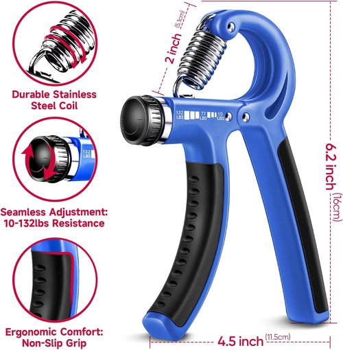 FitBeast Grip Strengthener Kit - Adjustable Resistance Hand Grips for Forearm Strength | 5 Pack
