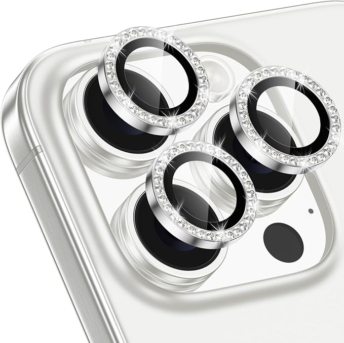 for iPhone 16 Pro/16 Pro Max Camera Lens Protector Bling Individual Metal