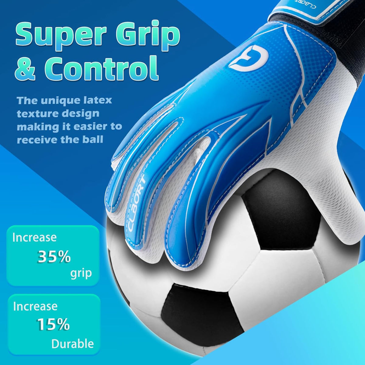 Soccer Goalie Gloves by [Brand Name] - Youth Goalkeeper Gloves with Super Grip Palms & Double Wrist Protection